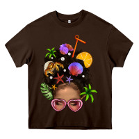 Chocolate Brown Beach Hair Afro Messy Bun Bbs Heavy Core Tee - BundleAndBundleShop