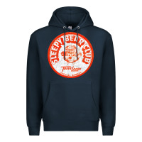 Navy sleepy bear club   70s thrift store aesthetic Premium Hoodie - lanVoArt