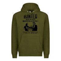 Army Green wanted bonnie and clyde, distressed Premium Hoodie - lanVoArt