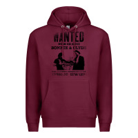 Burgundy wanted bonnie and clyde, distressed Premium Hoodie - lanVoArt