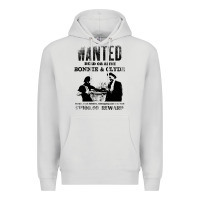 Dove Grey wanted bonnie and clyde, distressed Premium Hoodie - lanVoArt