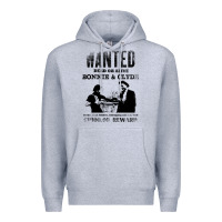 Heather Grey wanted bonnie and clyde, distressed Premium Hoodie - lanVoArt