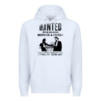 White wanted bonnie and clyde, distressed Premium Hoodie - lanVoArt