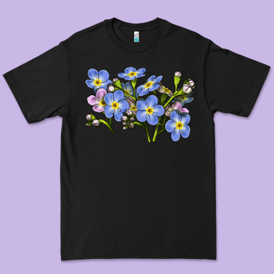 Forget Me Not Flower Illustrations Premium Tee Designed By Lillyallendesigns