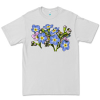 Dove Grey Forget Me Not Flower Illustrations Premium Tee - LillyAllenDesigns