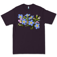 Plum Forget Me Not Flower Illustrations Premium Tee - LillyAllenDesigns
