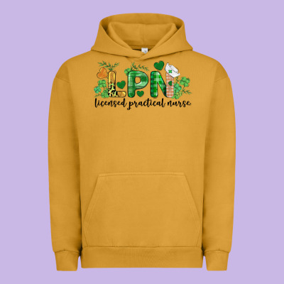St. Patricks Day Registered Nurse Lpn Heart Urban Hoodie Designed By Barkaloodesign