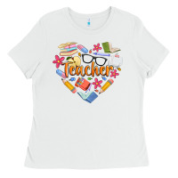 White teacher heart Ladies Tee - Artiststas