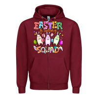 Burgundy Easter Hunting Squad Zipper Hoodie - CowhideDigitalArt