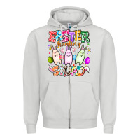 Dove Grey Easter Hunting Squad Zipper Hoodie - CowhideDigitalArt