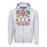 Heather Grey Easter Hunting Squad Zipper Hoodie - CowhideDigitalArt