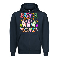Navy Easter Hunting Squad Zipper Hoodie - CowhideDigitalArt