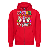 Red Easter Hunting Squad Zipper Hoodie - CowhideDigitalArt