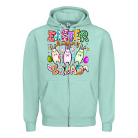 Seafoam Easter Hunting Squad Zipper Hoodie - CowhideDigitalArt