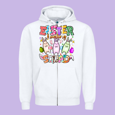 Easter Hunting Squad Zipper Hoodie Designed By Cowhidedigitalart