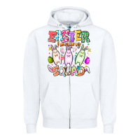 White Easter Hunting Squad Zipper Hoodie - CowhideDigitalArt
