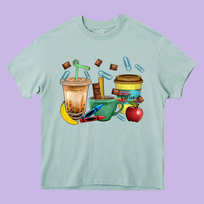 School Boy Coffee Cup Bbs Heavy Core Tee Designed By Bundleandbundleshop