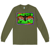Army Green bat shit crazy with background Long Sleeve Tee - Jasminsmagicworld