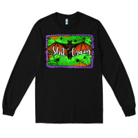 Black bat shit crazy with background Long Sleeve Tee - Jasminsmagicworld