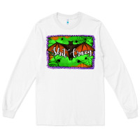 White bat shit crazy with background Long Sleeve Tee - Jasminsmagicworld