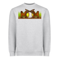 Heather Grey Baseball And Softball Mom Libbey Glass Heavyweight Sweatshirt - BundleAndBundleShop