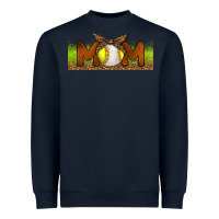 Navy Baseball And Softball Mom Libbey Glass Heavyweight Sweatshirt - BundleAndBundleShop