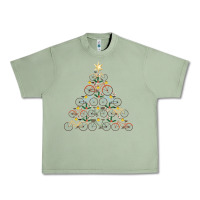 Oil Green bicycle christmas tree funny biker bicyclist xmas for family long slee Urban Heavy Tee - lanVoArt