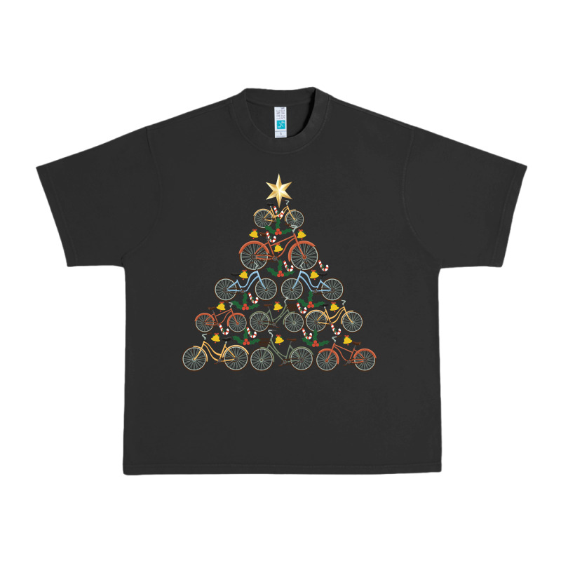Bicycle Christmas Tree Funny Biker Bicyclist Xmas For Family Long Slee Urban Heavy Tee by lanVoArt | Teevron