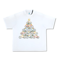 White bicycle christmas tree funny biker bicyclist xmas for family long slee Urban Heavy Tee - lanVoArt