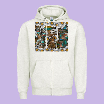 Easter Zipper Hoodie Designed By Cowhidedigitalart