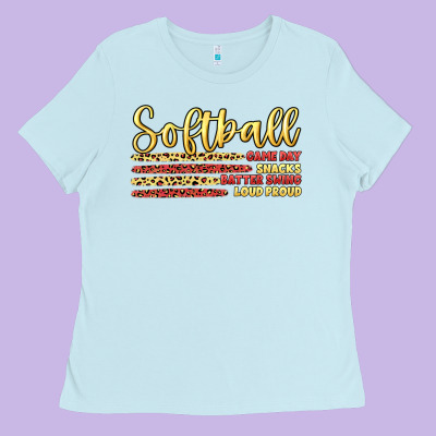Softball Game Day Ladies Tee Designed By Artiststas