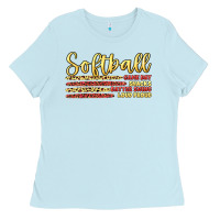 Baby Blue softball game day Ladies Tee - Artiststas