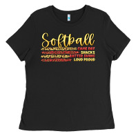 Black softball game day Ladies Tee - Artiststas