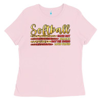 Bubblegum Pink softball game day Ladies Tee - Artiststas