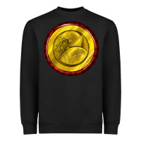 Black american football round earrings Heavyweight Sweatshirt - BundleAndBundleShop