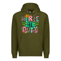 Army Green nurse off duty summer break Premium Hoodie - RanaPortraitStore