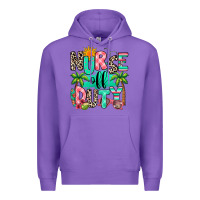Purple nurse off duty summer break Premium Hoodie - RanaPortraitStore