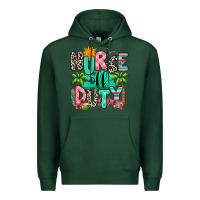 Sports Green nurse off duty summer break Premium Hoodie - RanaPortraitStore