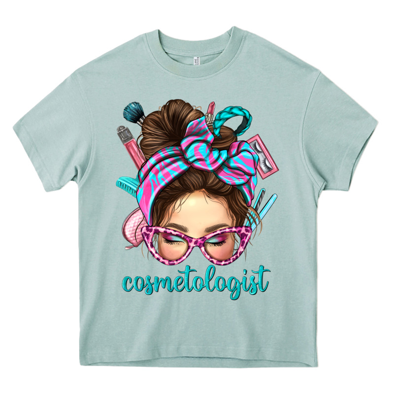 Messy Bun Cosmetologist Bbs Heavy Core Tee by BundleAndBundleShop | Teevron