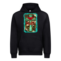 Black cross faith background Urban Hoodie - BarkalooDesign