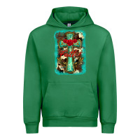 Emerald cross faith background Urban Hoodie - BarkalooDesign