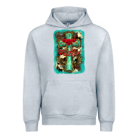 Heather Grey cross faith background Urban Hoodie - BarkalooDesign