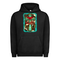 Pigment Black cross faith background Urban Hoodie - BarkalooDesign