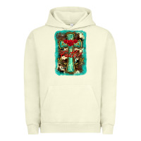 Pigment Pistachio cross faith background Urban Hoodie - BarkalooDesign