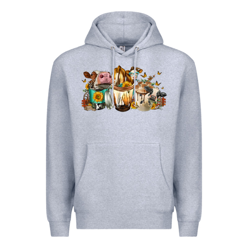 Cows And Coffee Premium Hoodie by FaDigitalArtStudio | Teevron