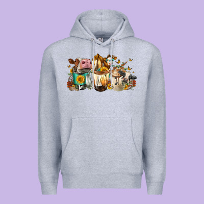 Cows And Coffee Premium Hoodie Designed By Fadigitalartstudio
