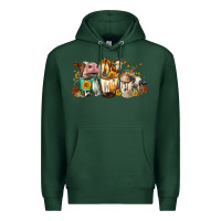 Sports Green Cows and coffee Premium Hoodie - FaDigitalArtStudio