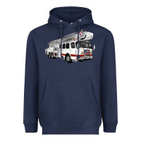 Navy White Fire Truck Heavyweight Hoodie - Artiststas