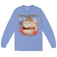 Colony Blue merry christmas cupcake Long Sleeve Tee - CowGirlArtShop