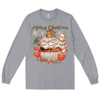 Heather Grey merry christmas cupcake Long Sleeve Tee - CowGirlArtShop